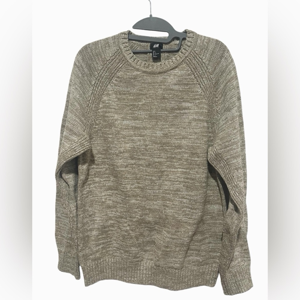 H&M Mens Cotton Knitted Sweater Color Tan Size L